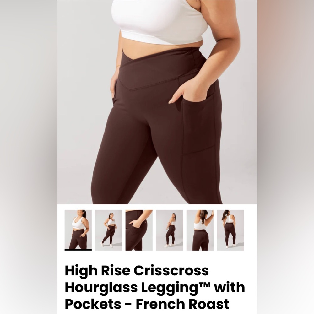 Popflex High Rise Crisscross Hourglass Legging™ with Pockets - French Roast